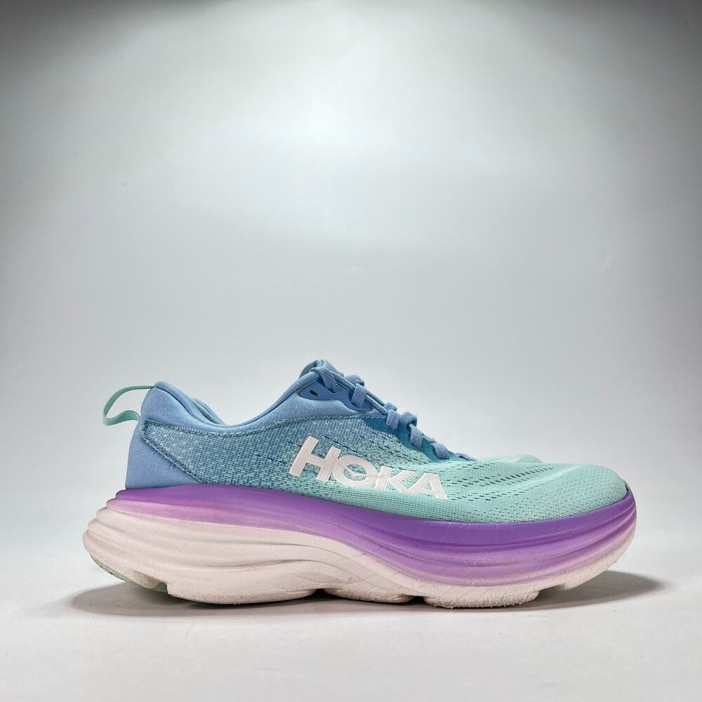 HOKA Bondi 8 Wide Airy Blue Ocean Road Running Shoes 1127954 ABSO Womens Size 8D